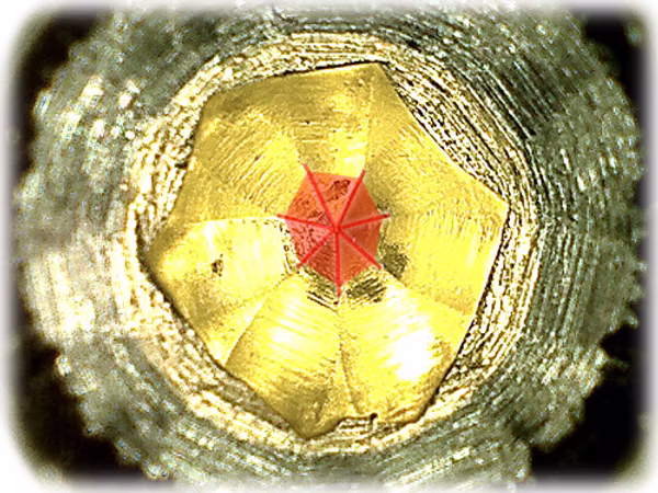 Вид на иглу с отмеченными гранями