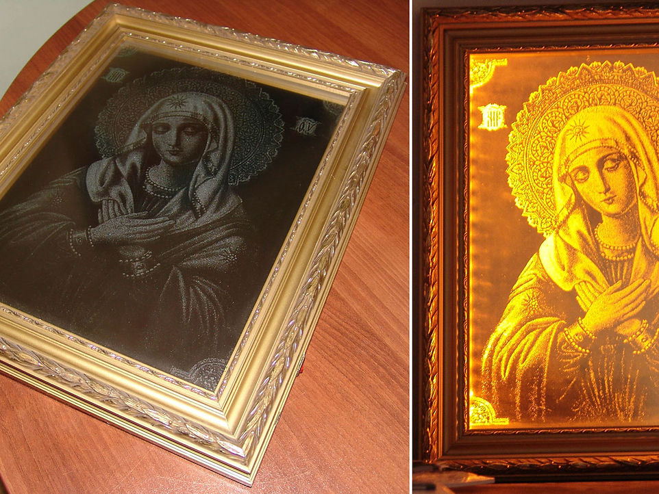 Образец гравировки на стекле